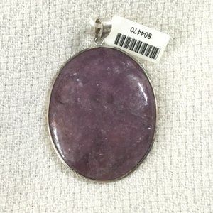 NEW Large Sterling Silver Amethyst Pendant 925 Purple Gemstone NWT